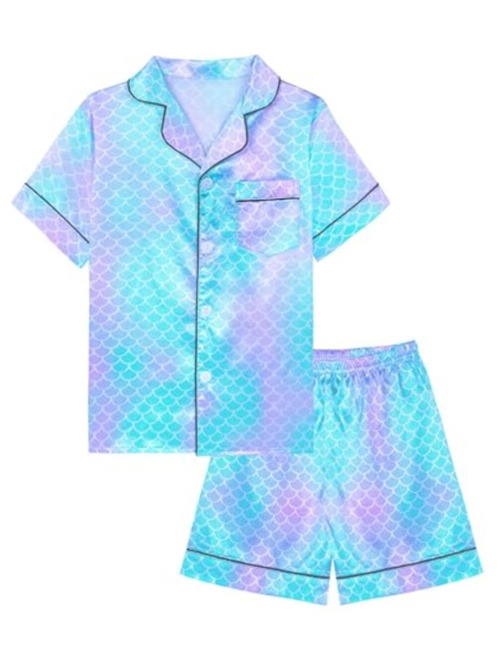 Silky Kids Girls Pajama Set Button-Down Sleepwear 2pc